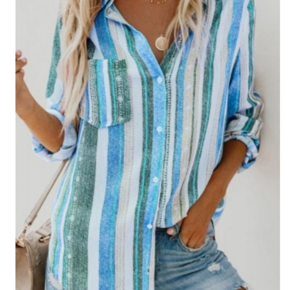 Tops - Striped button down top